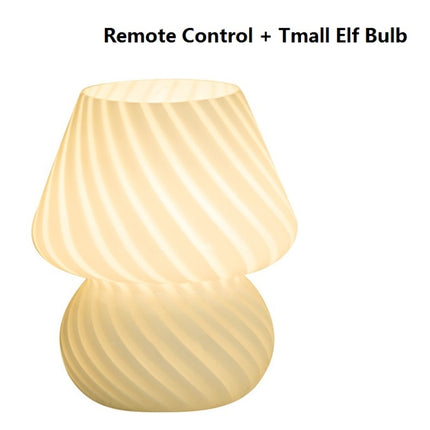 PJ-104 5W Mushroom Glass Bedroom Bedside Table Decoration Table Lamp, CN Plug, Specification： Remote Control + Tmall Elf Bulb-garmade.com