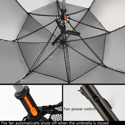PGM YS005 Golf Umbrella Self-Contained Electric Fan Sunscreen Umbrella(Black)-garmade.com