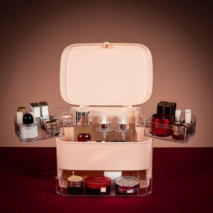 Cosmetic Storage Box Dustproof Skin Care Products Desktop Shelf, Colour: Pink Small Ordinary Model-garmade.com
