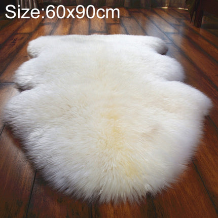 Wool Sofa Cushion Fur Full Sheepskin Carpet Window Decoration Mat, Size: 60x90cm(White)-garmade.com