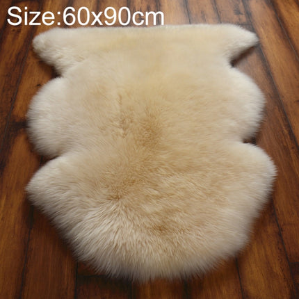 Wool Sofa Cushion Fur Full Sheepskin Carpet Window Decoration Mat, Size: 60x90cm(Beige)-garmade.com