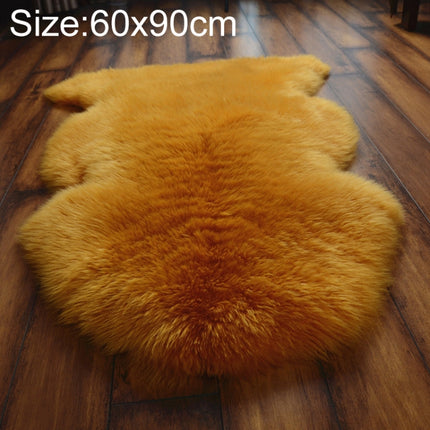 Wool Sofa Cushion Fur Full Sheepskin Carpet Window Decoration Mat, Size: 60x90cm(Gold Camel)-garmade.com