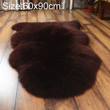 Wool Sofa Cushion Fur Full Sheepskin Carpet Window Decoration Mat, Size: 60x90cm(Coffee)-garmade.com