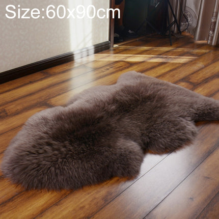 Wool Sofa Cushion Fur Full Sheepskin Carpet Window Decoration Mat, Size: 60x90cm(Bean Paste)-garmade.com