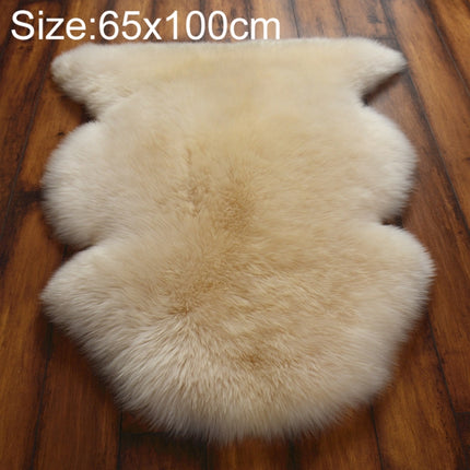 Wool Sofa Cushion Fur Full Whole Sheepskin Carpet Window Decoration Mat, Size:65x100cm(Beige)-garmade.com