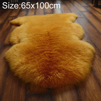 Wool Sofa Cushion Fur Full Whole Sheepskin Carpet Window Decoration Mat, Size:65x100cm(Gold Camel)-garmade.com
