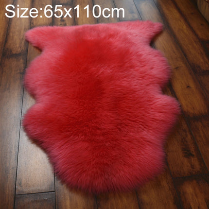 Wool Sofa Cushion Fur Full Whole Sheepskin Carpet Window Decoration Mat, Size: 65x110cm(Pink)-garmade.com
