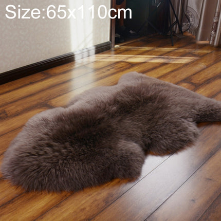 Wool Sofa Cushion Fur Full Whole Sheepskin Carpet Window Decoration Mat, Size: 65x110cm(Bean Paste)-garmade.com