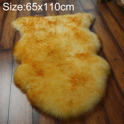 Wool Sofa Cushion Fur Full Whole Sheepskin Carpet Window Decoration Mat, Size: 65x110cm(Beige Gold Tip)-garmade.com