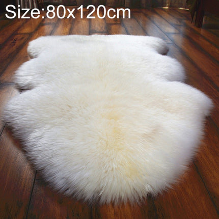 Wool Sofa Cushion Fur Full Whole Sheepskin Carpet Window Decoration Mat, Size:80x120cm(White)-garmade.com