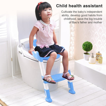Baby Potty Toilet Chair Training Seat With Adjustable Ladder Infant Anti Slip Folding Toilet Trainer Safety Seats(Blue)-garmade.com