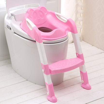 Baby Potty Toilet Chair Training Seat With Adjustable Ladder Infant Anti Slip Folding Toilet Trainer Safety Seats(Pink)-garmade.com