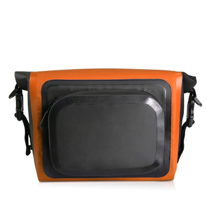 Large-Capacity Waterproof Bicycle Bag Bicycle Front Beam Bag Handlebar Bag, Size: 8 Inch(Orange)-garmade.com