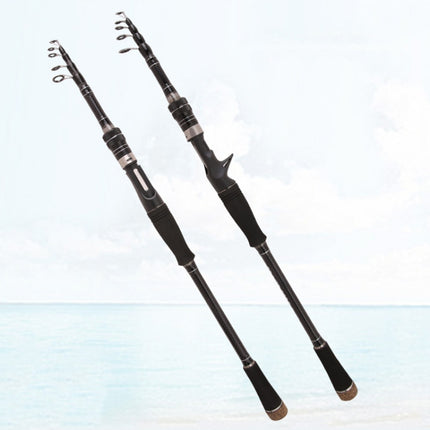 Carbon Telescopic Luya Rod Short Section Fishing Throwing Rod, Length: 1.8m(Curved Handle)-garmade.com