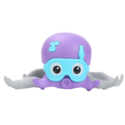 Clockwork Octopus Swimming Baby Water Playing Bathroom Bathing Toys(Purple)-garmade.com