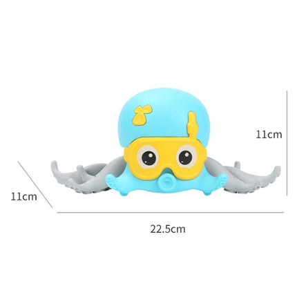 Clockwork Octopus Swimming Baby Water Playing Bathroom Bathing Toys(Blue)-garmade.com