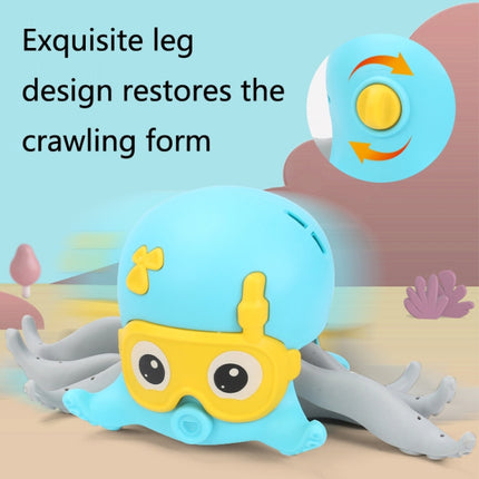 Clockwork Octopus Swimming Baby Water Playing Bathroom Bathing Toys(Blue)-garmade.com