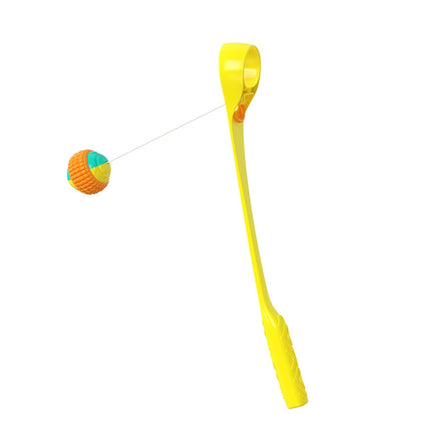 HYS243 Dog Throwing Cue Stick Outdoor Interactive Dog Walking Toy(Yellow)-garmade.com
