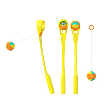 HYS243 Dog Throwing Cue Stick Outdoor Interactive Dog Walking Toy(Yellow)-garmade.com
