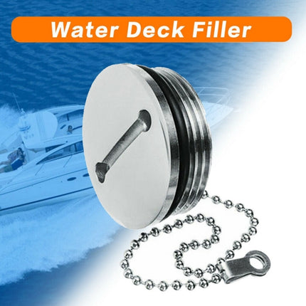 Stainless Steel Boat Deck Fill Filler Replacement Cap + Chain Boat Replacement Accessories-garmade.com