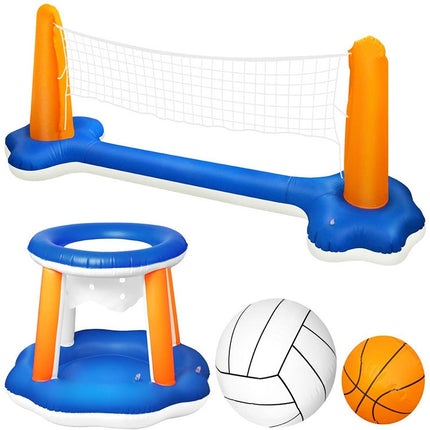 PVC Inflatable Outdoor Water Volleyball Swimming Pool Entertainment Sports Toy(Blue)-garmade.com