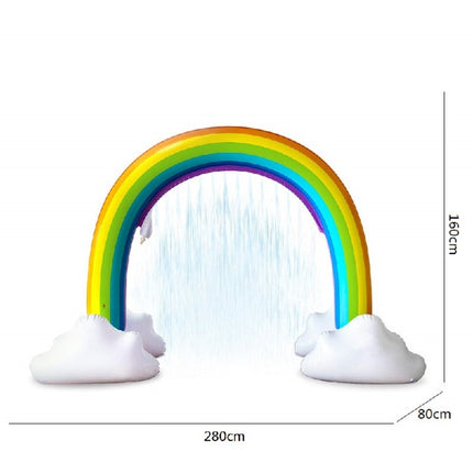 FY002 Inflatable PVC Outdoor Rainbow Arch Sprinkler Children Playing Water Toy(Colorful)-garmade.com