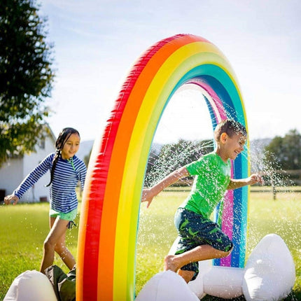 FY002 Inflatable PVC Outdoor Rainbow Arch Sprinkler Children Playing Water Toy(Colorful)-garmade.com