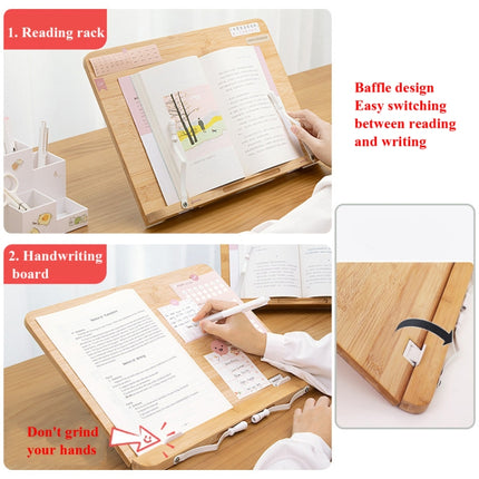 NG3002 Bamboo Wood Reading Frame Copy Frame Wooden Reading Frame,Version: 3W 1.0 28 x 39cm-garmade.com