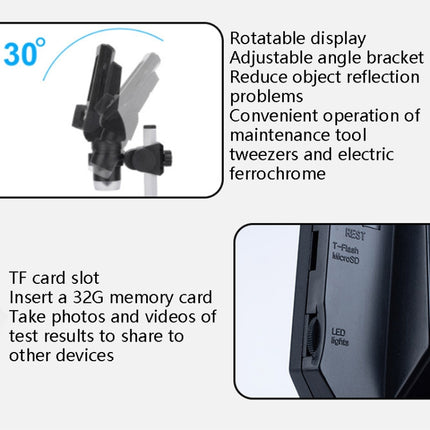 G1000 Digital Microscope HD Mobile Phone Repair Electron Microscope, Specification: Aluminum Alloy Bracket-garmade.com