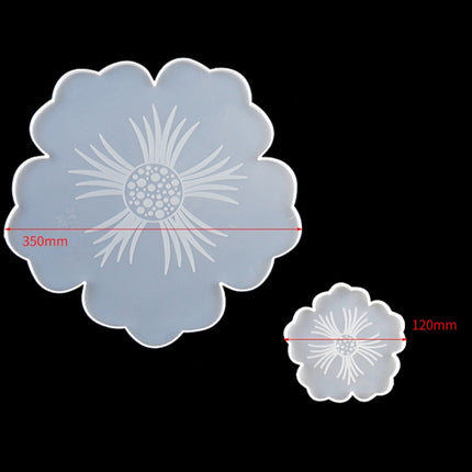 Silicone Flower Cup Pad Mold Set Crystal DIY Mirror Petal Fruit Plate Drop Mold, Specification: 1 Big + 5 Small Flowers Set-garmade.com