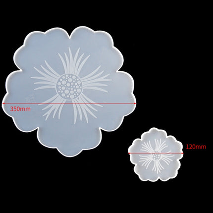 Silicone Flower Cup Pad Mold Set Crystal DIY Mirror Petal Fruit Plate Drop Mold, Specification: Big Flowers-garmade.com