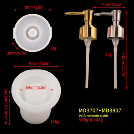 DIY Perfume Bottle Mold Drop Hand Bottle Mirror Bottle Mold, Specification: MD3707 + Gold Silver Nozzle Each-garmade.com