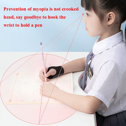 Pen-Holding Posture Wrist Correction Belt Primary School Students Writing Anti-Hook Wrist Corrector,Size: M (Blue)-garmade.com