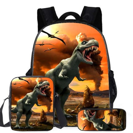 16-inch ZZ8 3 PCS / Set Child Dinosaur School Bag Kindergarten Pupils Backpack-garmade.com