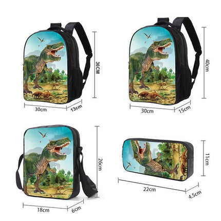 16-inch ZZ8 3 PCS / Set Child Dinosaur School Bag Kindergarten Pupils Backpack-garmade.com