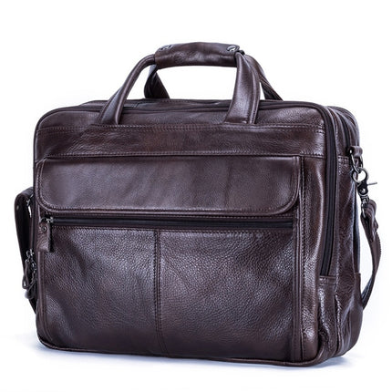 9912 15.6 Inch Portable Business Computer Bag Men Fashion Briefcase(Coffee)-garmade.com