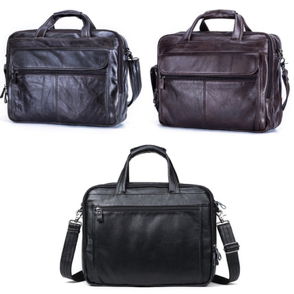 9912 15.6 Inch Portable Business Computer Bag Men Fashion Briefcase(Oil Dark Coffee)-garmade.com