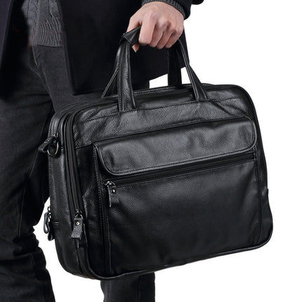 9912 15.6 Inch Portable Business Computer Bag Men Fashion Briefcase(Coffee)-garmade.com