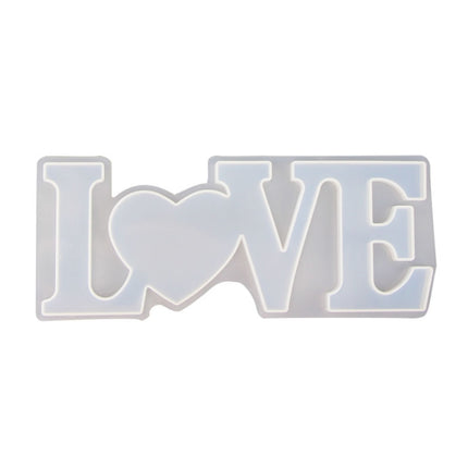 2 PCS DIY Crystal Epoxy Silicone Letter Mold(Anti-letter MD3300_LOVE Mold)-garmade.com