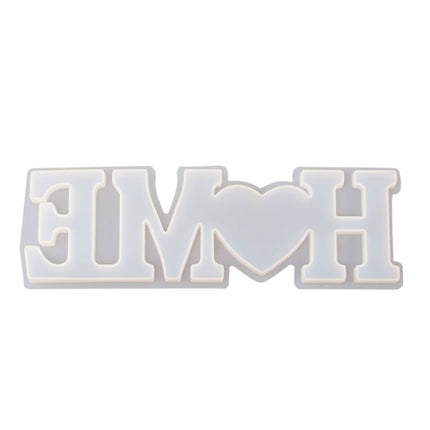 2 PCS DIY Crystal Epoxy Silicone Letter Mold(Positive Letter MD3314_HOME Mold)-garmade.com