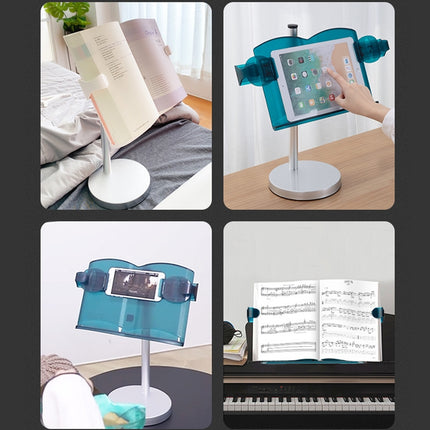 NG3051 Lifting Reading Rack Children Multifunctional Reading Bookshelf Mobile Phone Tablet Stand,Type: Book Type (Transparent Blue Green)-garmade.com