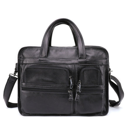 9913 Casual Men Singer-shoulder Messenger Briefcase 15.6 Inch Business Handbag(Black)-garmade.com