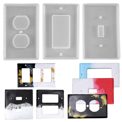 3 PCS Crystal Epoxy Mirror Porous Socket Button Data Line Switch Panel Silicone Mold, Specification: Style Three-garmade.com