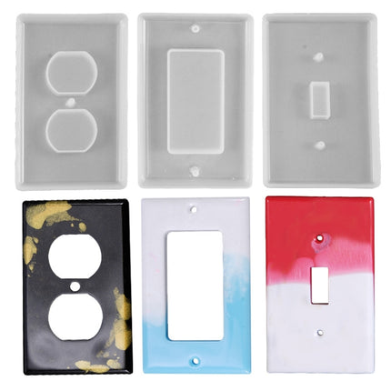 3 PCS Crystal Epoxy Mirror Porous Socket Button Data Line Switch Panel Silicone Mold, Specification: Style Five-garmade.com