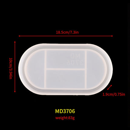 2 PCS Oval Dish Silicone Mold DIY Crystal Glue Storage Box Mold(MD3706)-garmade.com