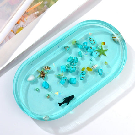 2 PCS Oval Dish Silicone Mold DIY Crystal Glue Storage Box Mold(MD3706)-garmade.com