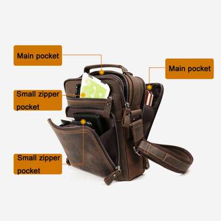 6479 Men Casual Large-Capacity One-Shoulder Messenger Leather Bag(Napa Texture Black)-garmade.com