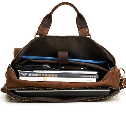 6360 Men Business Briefcase 17 Inch Laptop Computer Messenger Bag(Dark Gray)-garmade.com