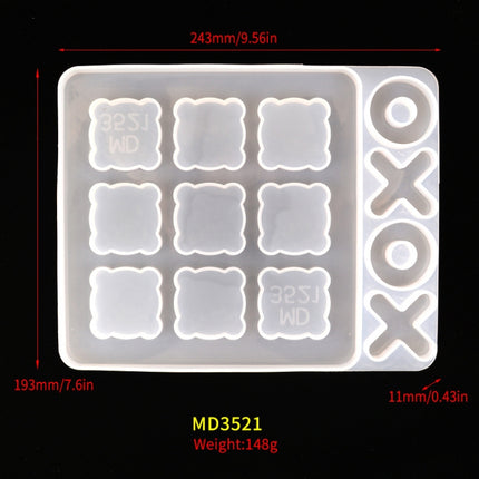 3 PCS DIY Crystal Elastic Chessboard Game Mold Nine Palace Game Chess Word Chess Mold, Specification: MD3921-garmade.com