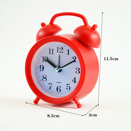2 PCS Student Bed Small Alarm Clock Desk Alarm Clock(Red)-garmade.com